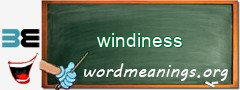 WordMeaning blackboard for windiness